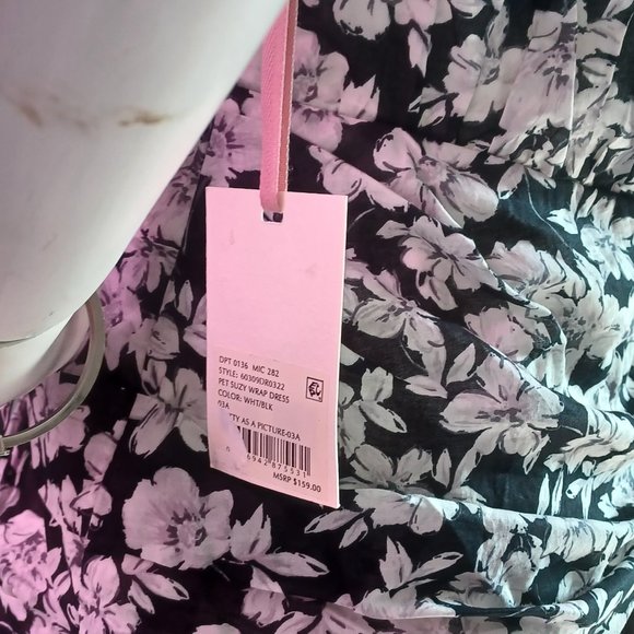 NWT Alex Marie Suzy Floral Wrap Surplice V-Neck Short Sleeve Dress - Picture 3 of 10